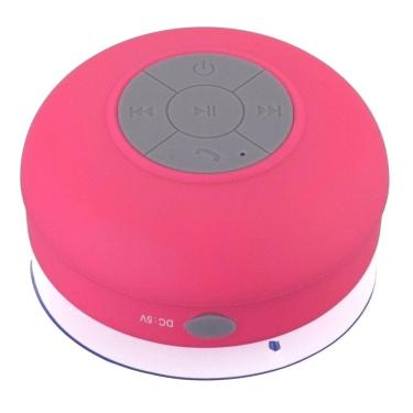 Imagem de Caixa Som Bluetooth A Prova D`Água Ventosa Fixação Rosa