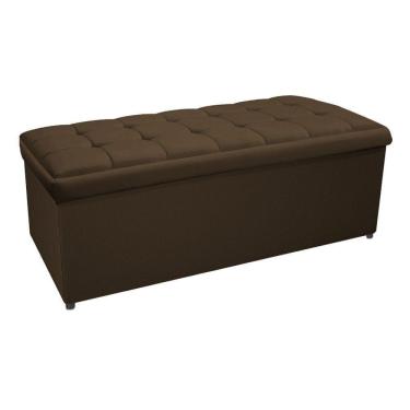 Imagem de Calçadeira Copenhague 195cm King Size Suede Marrom Adj Decor