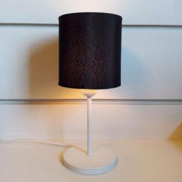Imagem de Abajur Cabeceira para Quarto Cilíndrico Bivolt Branco Preto