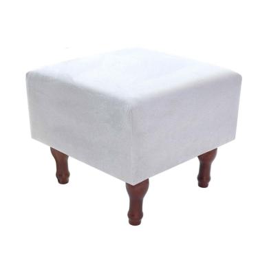 Imagem de Puff Banqueta com Espuma 40x40cm Quadrado Suede Decorativo Pés Madeira