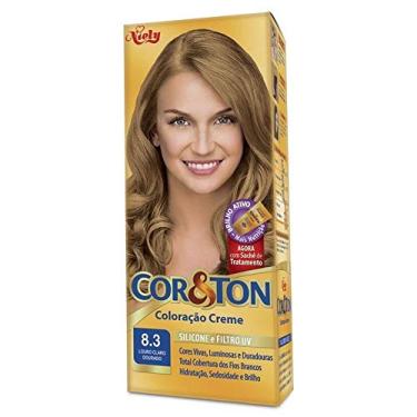 Imagem de Kit Tintura Cor & Ton 8.3 Louro Claro Dourado 180 G, Niely