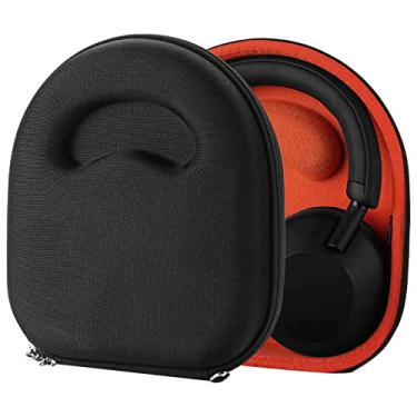 Imagem de Geekria Capa protetora para fones de ouvido compatível com Sony WH-1000XM5, WH-1000XM4, MDR-XB950BT, WH-CH720N, bolsa rígida de substituição para transporte de viagem com armazenamento a cabo (preto)