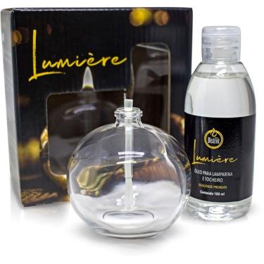 Imagem de Kit Lamparina Decorativa Bola Lisa Com Fluido de 100ml