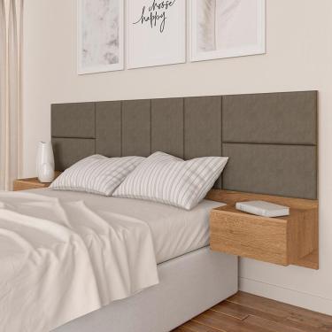 Imagem de Cabeceira Suspensa Para Cama Casal Malibu Carv/capuc -  M. Arapongas