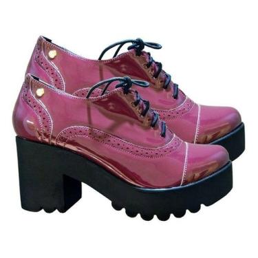 Imagem de Sapato Feminino Oxford Tratorado Salto Alto - Jessica Leal Calçados