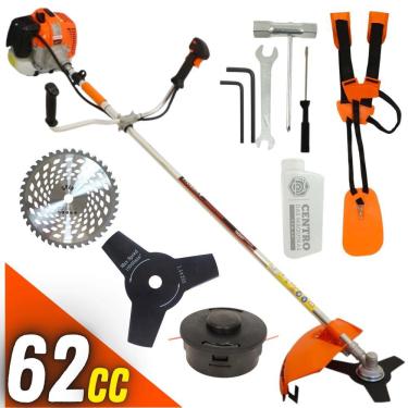 Imagem de Roçadeira Vulcan À Gasolina Vr620h 10500rpm 2 Tempos 62cc 3hp Profissional Para Jardinagem Com Guidão Bi-Partido + Lâmina de Videa 40 Pontas