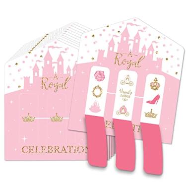 Imagem de Big Dot of Happiness Little Princess Crown – Pink and Gold Princess Baby Shower ou Birthday Party Game Pickle Cards – Puxadores 7,6 cm por fileira – Conjunto de 12