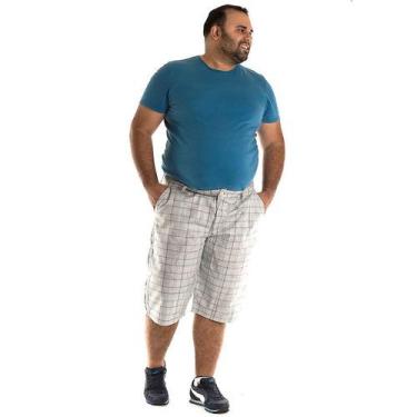 Imagem de Bermuda Masculina Bolso Faca Sarja Estampada Plus Size 10704 - Konciny