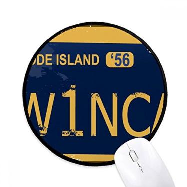 Imagem de DIYthinker Placa de licença EUA American Car Number Mouse Pad Desktop Office Tapete redondo para computador