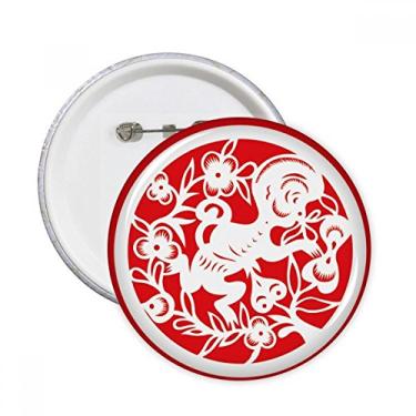 Imagem de Macaco cortado em papel animal China zodíaco arte pinos redondos crachá botão emblema acessório decoração 5 peças