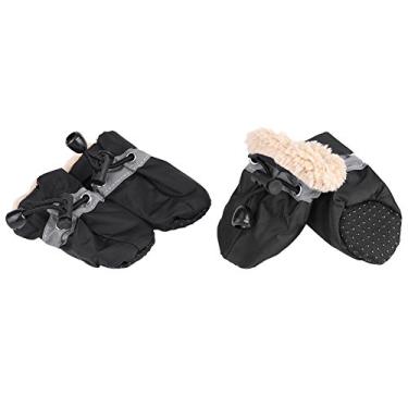 Imagem de TOPINCN 4Pcs Set Pet Dog Shoes No Slip Waterproof Dog Boots Indoor Dog Boots Outdoor Dog Shoes with Soft Pad and Adjustable Fastening Straps for Protecting Pet's Paws and Nails(3 Black)