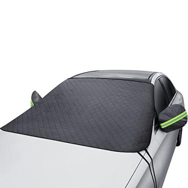 Imagem de Capa para para-brisa de carro extra grande de 179,8 cm x 127 cm, ajuste universal para proteção contra neve e gelo, perfeita para carros, caminhões, vans e SUVs