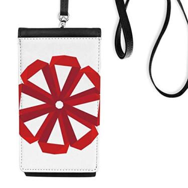 Imagem de Carteira vermelha abstrata para telefone origami flor de Natal bolsa para pendurar móvel bolso preto
