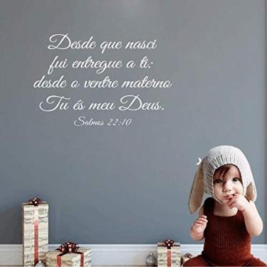 Imagem de Adesivo Parede Frase Bíblica Salmo 22:10 50x80cm
