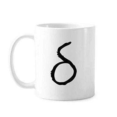 Imagem de Alfabeto grego Delte Caneca silhueta preta cerâmica café porcelana louça