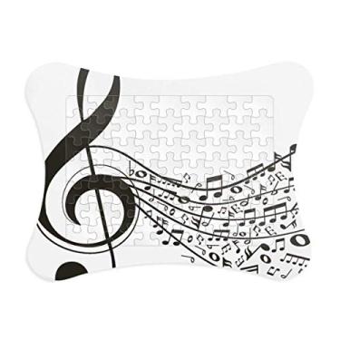 Imagem de Bloco de notas musicais da Flappg com moldura de quebra-cabeça de papel para casa