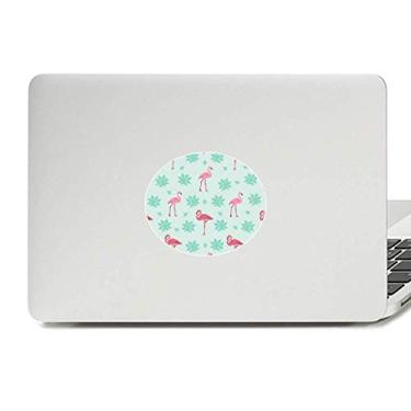 Imagem de Adesivo de laptop com estampa de flamingo rosa verde decalque para notebook