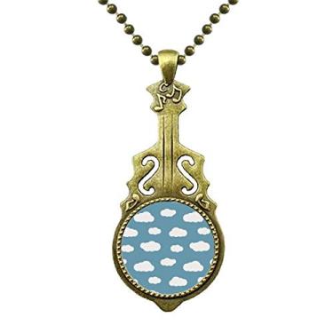 Imagem de DIYthinker Colar de clima celeste azul nuvem branca joia com pingente de música
