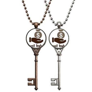 Imagem de OFFbb-USA Bolso para dinheiro para dar presente Art Déco, moderno, chaveiro, colar, pingente, joias, decoração para casais