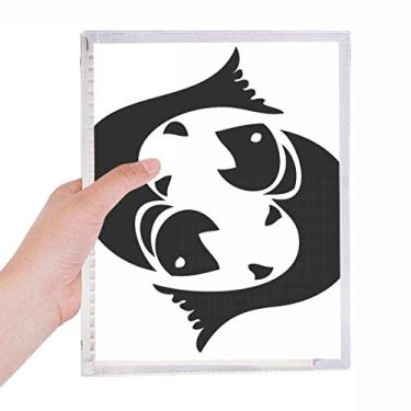 Imagem de Caderno Constellation Peixes Signo do Zodíaco Folhas Soltas Diário Recarregável Papelaria