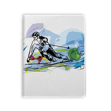 Imagem de Caderno de inverno esportivo para esqui e atletas, estilo livre, capa de chiclete, diário de capa macia