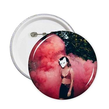 Imagem de Pink Fog Head Girl Florestal Science Nature Scenery Pins Emblema Emblema Acessório Decoração 5 peças