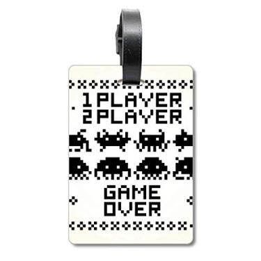 Imagem de Players Game Over Little Monster Pixel Bolsa de mala com etiqueta para cartão de bagagem