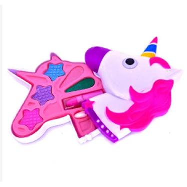 Imagem de Kit Conjunto Maquiagem Infantil Make com Batom Sombra e Aplicado Estojo de Unic�rnio