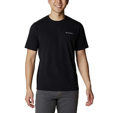 Imagem de Columbia Camiseta masculina de manga curta Sun Trek, preta, 2GG