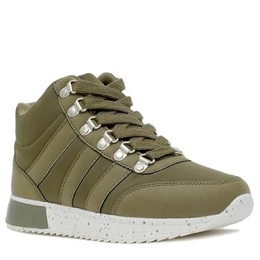 Imagem de Nautica Womens High-Top Sneaker Bootie Lace-Up Ankle Boot-Matilda-Army Green-Size-6.5