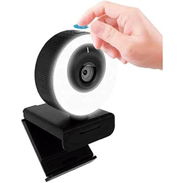 Imagem de Webcam WB PRO Com Luz Ring Light 60 FPS Full HD 1080p 3 Temperaturas Tampa de Privacidade Magnética Microfone Embutido Duplo