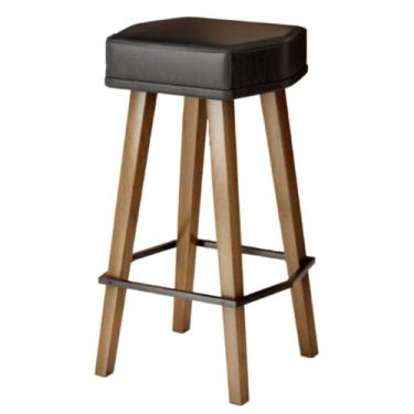 Imagem de Banqueta para Balcão Bancada Cozinha Industrial Área Gourmet Estofada Luxo (60 cm do assento ao chão, Preto)