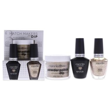 Imagem de Match Makers Plus Dip – Cuppa Cuccio da Cuccio para mulheres – 3 unidades de sistema de polimento em pó profissional de 45 g, gel de imersão folheado de 12,5 g, esmalte colorido para unhas