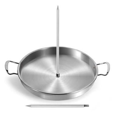 Imagem de GÜLIFE Espetinho de Aço Inoxidável Prata para Churrasco, Ideal para Tacos Al Pastor e Frango Inteiro