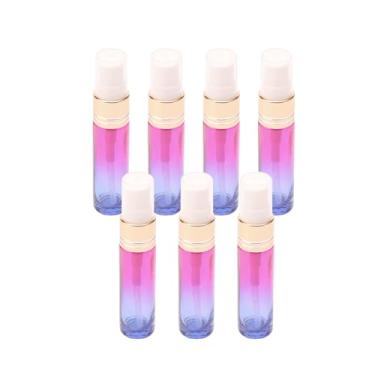 Imagem de Kesell Pacote com 7 frascos de spray de vidro rosa azul mini recarregável frasco atomizador de perfume para viagem spray bomba de perfume caixa de 10 ml frasco vazio de névoa fina
