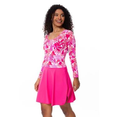 Imagem de Maiô de perninha com saída de praia evangélica Manga Longa UV50+ Do P 