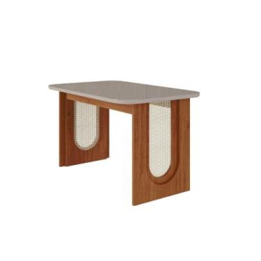Imagem de Mesa De Jantar Ratangular 130X80cm Tampo Mdf/Vidro Valentina Cimol Cin