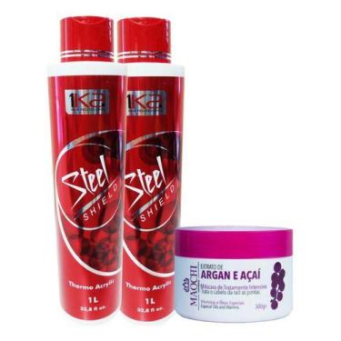 Imagem de Kit Promocional 1ka Steel Com 2 Ativos E Creme De 300g