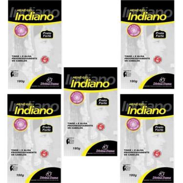 Imagem de Hene em Gel Divina Dama Indiano 07x180gr Preto Forte (Preto Azulado) P