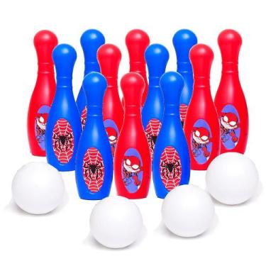 Imagem de Jogo de Boliche Grande Super Herói Aranha 12 Pinos 4 Bolas - Toy Maste