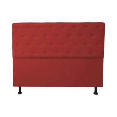 Imagem de Cabeceira Casal Super King Juliana 195cm Para Cama Box Suede Vermelho 