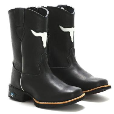 Imagem de Bota Infantil Masculina RR Botas Texana Country em Couro Liso Detalhe 