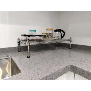 Imagem de Kit Cozinha Prateleiras Aramadas Para Organizar - Cromado - MAXIME