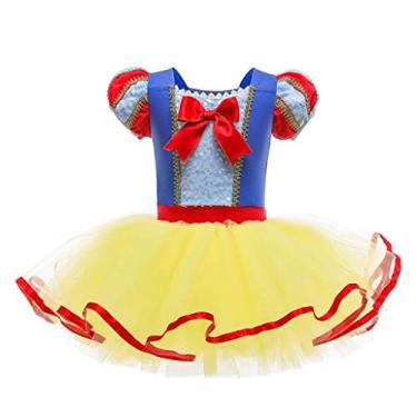 Imagem de Dressy Daisy Collants de balé de princesa para meninas roupas de bailarina fantasia de dança com saia de tule tamanho 6 6x amarelo 076