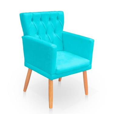 Imagem de Poltrona Capitonê Clássica Confortável para Sala e Quarto Ana Suede - 