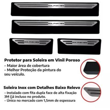 Imagem de Kit Soleira Curvada Em Aço Inox BYD Dolphin Mini todos os anos - GPI A