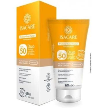Imagem de Isacare Protetor Solar Facial Toque Seco (bege Claro) Fps50 60ml