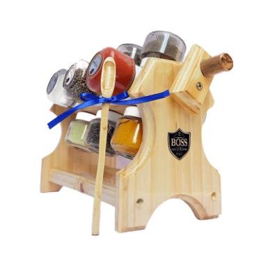 Imagem de Porta Tempero Giratório em Madeira 6 Diferentes Cores - Boss Arte em M