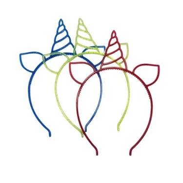 Imagem de Kit 3 un Tiara Arco Unicórnio colorido Infantil Fantasia - Blook