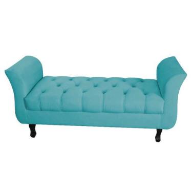 Imagem de Divã Recamier Barcelona - 1,95 Suede - Azul Turquesa - Passoni Decor